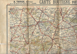 Carte Routière TARIDE - Pour Automobilistes Cyclistes Environs PARIS Section Sud-Ouest - Repérage Routes Chemins Pavés.. - Carte Stradali