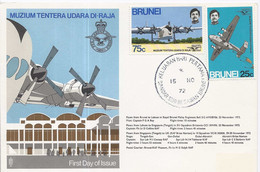 Brunei (...-1984) FDC "Muzium Tenrara Udara Di Raja 15-10-72 (8923) - Brunei (...-1984)