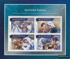Maldives 6741-6744 Sheetlet (complete. Issue.) Unmounted Mint / Never Hinged 2016 Mother Teresa - Maldiven (1965-...)