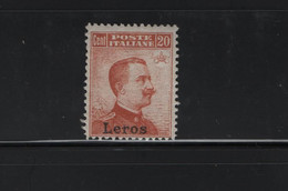 GREECE DODECANESE 1916/17 LEROS 20 CENT MH STAMP     HELLAS No 12 AND VALUE EURO 65.00 - Dodekanisos