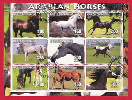 2000 Arabian Horses - Sheet - Used - Central African Republic