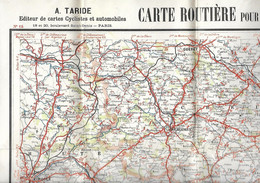 Carte Routière TARIDE - Pour Automobilistes Cyclistes - Centre France - Sud Est AUVERGNE - Repérage Routes Chemins Pavés - Carte Stradali