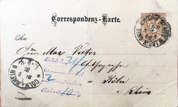 AUSTRIA, CZECH REPUBLIC 1886, BRUNN - BRNO MESTA TO COLN - RNEIN GERMANY, USED POSTAL STATIONERY CARD, COAT OF ARM. - Altri & Non Classificati
