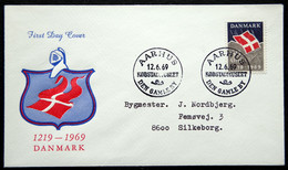 Denmark 1969 Dannebrog's 750 Year Anniversary Flagge/drapeau/Flag MiNr.481 FDC  ( Lot Ks )AARHUS - FDC