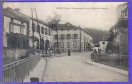 Carte Postale 81. Vabre  Avenue De La Gare  Place De La Mairie Très Beau Plan - Vabre