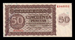 España Spain 50 Pesetas Burgos 1936 Pick 100 Serie K EBC+ XF+ - 50 Peseten