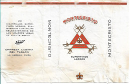 Cuba   , MONTECRISTO  Empty Tobacco Paper Pack - Empty Tobacco Boxes