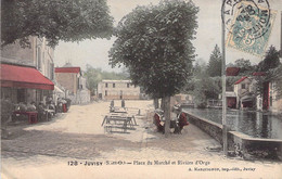CPA - 91 - JUVISY - Place Du Marché Et Rivière D'Orge - A Marquignon Juvisy - Carte Colorisée - Commerce - 1906 - Juvisy-sur-Orge