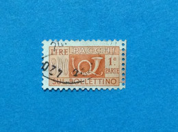 1966 ITALIA FRANCOBOLLO USATO ITALY STAMP USED PACCHI POSTALI 800 LIRE USATO 1 PARTE BOLLETTINO - Postal Parcels