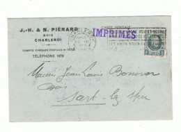 Carte Postale à Entête - J.-H. & N. PIERARD - Bois - Charleroi En 1926 ( B312) - Charleroi