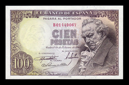 España Spain 100 Pesetas Goya 1946 Pick 131 Serie B T. 067 SC- AUNC - 100 Pesetas