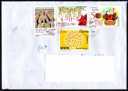 SPAIN 2022 - MAILED ENVELOPE - INTERNET DAY / DEMOCRACY & YOUTH / ARCHAEOLOGY: LOS MILLARES / RIOJA GRAPE HARVEST - Briefe U. Dokumente