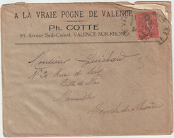 5597 Lettre + Facture A LA VRAIE POGNE DE VALENCE COTTE Valence Sur Rhône Marseille Guichard 1929 - 1921-1960: Modern Period
