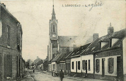 Longueau * Rue Et L'église Du Village * Postes Ptt - Longueau