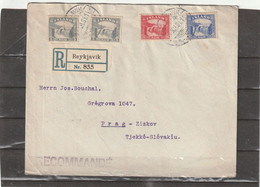 Iceland Reykjavik REGISTERED COVER To Czechoslovakia With ZEPPELIN LABEL 1931 - Briefe U. Dokumente