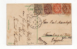 !!! PORT SAID, CPA DE 1913 POUR L'ALLEMAGNE. BEL AFFRANCH 4 COULEURS TYPE BLANC - Covers & Documents