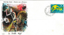 1969 LIECHTENSTEIN Y&T 466  - LéGENDES  / LE DIABLE DUPé / FDC EMISSION DU 1° JOUR (09/11/1969) - Covers & Documents