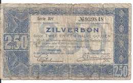 PAYS-BAS 2.50 GULDEN 1938 VG+ P 62 - 2 1/2 Gulden