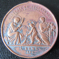 Médaille Papale Léon XIII 1889 - Souvenir Du Pèlerinage Des Ouvriers Français à Rome - Diam. 30mm, 12,34g - Autres & Non Classés