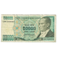 Billet, Turquie, 50,000 Lira, 1989, KM:203a, TB+ - Turquie