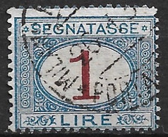 Italy 1870-1894 Postage Due 1 Lire Blue / Brown Michel P 11 - Taxe