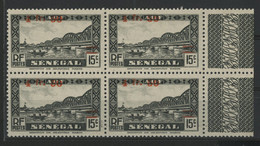 N° 191 Neuf ** Bloc De Quatre Avec VARIETE DE SURCHARGES DEPLACEES VERS LE HAUT, TB, Voir Suite - Unused Stamps