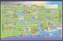 BRAZIL 2012 - Environment, United Nations Sustainable Development Conference RIO+20, Big Miniature Sheet Of 24v. MNH - Unused Stamps
