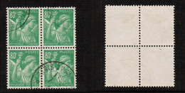 FRANCE   Scott # 376 USED BLOCK Of 4 (CONDITION AS PER SCAN) (Stamp Scan # 824-5) - Gebruikt