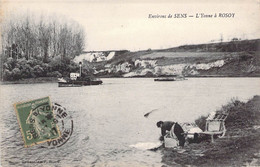 CPA France - Environs De Sens - L Yonne à Rosoy - Lessive - Bateau - Oblitérée 27 Septembre 1917 - Collection P R - Sens