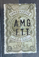 TRIESTE A - AMG FTT  - MARCA DA BOLLO  ATTI AMMINISTRATIVI - LIRE 5 - Revenue Stamps