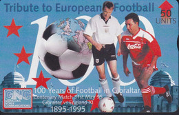 Nº 43 TARJETA DE GIBRALTAR DE 100 YEARS OF FOOTBALL - FUTBOL (COCA-COLA) NUEVA-MINT - Gibraltar