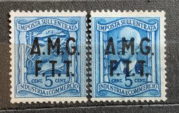 TRIESTE A - AMG FTT  -  IMPOSTA ENTRATA 5 Cent. Le Due Parti - Revenue Stamps