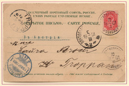 Entier Postal Russe - Précurseur Transsibérien - 1901 - Voir Détails - Postwaardestukken