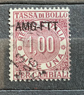 TRIESTE A - AMG FTT  -  MARCHJE PER CAMBIALI  L. 1 - Revenue Stamps