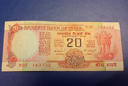 Billet INDE - 20 RUPEE 1975 - 93F J43J32 - Sign.80 De K.R Puri - Inde