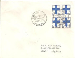 Lettre Algérie 1er Jour Armoiries De Marseille 15/11/58 YT 1180 - 1950-1959