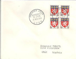 Lettre Algérie 1er Jour Armoiries De Lyon 15/11/58 YT 1181 - 1950-1959