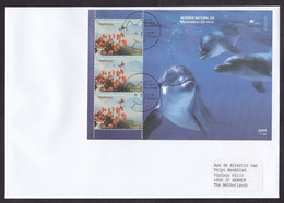 Portugal: Cover To Netherlands, 1999, 3 Stamps, Mini Sheet, Europa, Dolphin, Flower, Special Cancel (traces Of Use) - Lettres & Documents