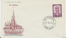 3711  FDC St Tomas 1964, New Delhi ,  Catedral - FDC