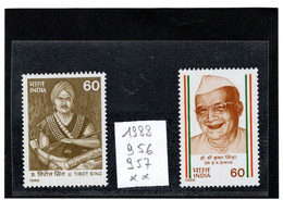 INDE 1988 YT N° 956-957 Neuf** MNH - Unused Stamps