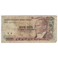 Billet, Turquie, 5000 Lira, 1990, KM:198, B+ - Turquie
