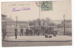 18082" DOUAI-L'ARSENAL " ANIMÉ-MILITAIRE-VERA FOTO-CART. POST. SPED.1907 - Nord-Pas-de-Calais