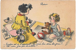 Illustrator - Roger Levasseur - Filles, Girls, Téléphoner, Telephone, Telefon, Ours En Peluche, Teddy Bear, Teddybär - Levasseur, Roger