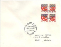 Lettre Algérie 1er Jour Armoiries De Toulouse 15/11/58 YT 1182 - 1950-1959