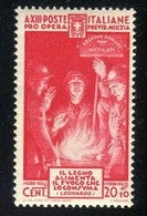 REGNO 1935 MILIZIA 4° 20+10 C.  ** MNH - Used