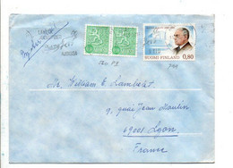 FINLANDE AFFRANCHISSEMENT COMPOSE SUR LETTRE POUR LA FRANCE 1977 - Covers & Documents