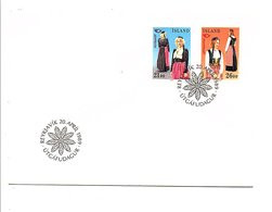 ISLANDE FDC 1989 COSTUMES TRADITIONNELS - Lettres & Documents