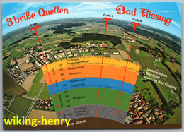 Bad Füssing - Luftbild 3   3 Heiße Quellen Mit Geologischem Blockbild - Bad Füssing