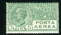 REGNO 1926-28 POSTA AEREA SOP.TI 5 L. ** MNH - Correo Aéreo