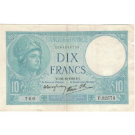 France, 10 Francs, Minerve, 1940, 706 P.82574, TTB+, Fayette:7.25, KM:84 - 10 F 1916-1942 ''Minerve''